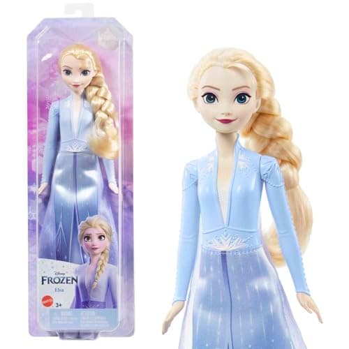 Jouets Mattel Disney La Reine des Neiges, poupée mannequin Elsa et accessoire au look signature, inspirés de Disney La Reine des Neiges 2