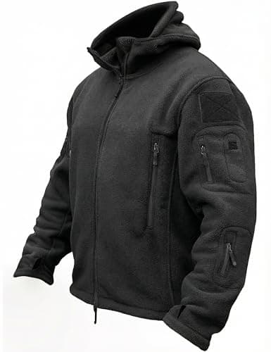 TACVASEN Veste polaire tactique pour homme (grande, noir)