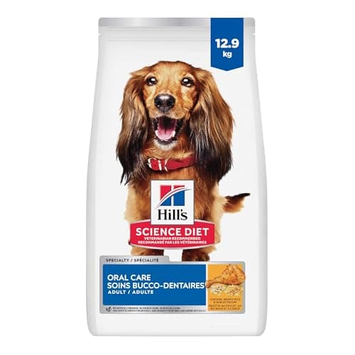 Hill's Science Diet Adult Oral Care Recette de Poulet, Riz et Orge Croquettes pour Chiens Sac de 12,9 kg