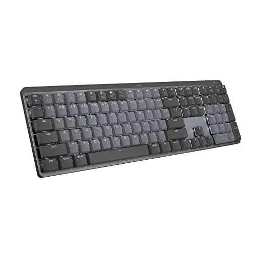 Clavier de performance lumineux sans fil mécanique Logitech MX, commutateurs tactiles silencieux, touches rétroéclairées, Bluetooth, US...