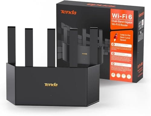 Routeur Tenda WiFi 6 Routeur WiFi intelligent vertical AX1500 avec 4 ports Gigabit Routeur Internet sans fil, WiFi + couverture longue portée, prise en charge WPA3, IPv6,...