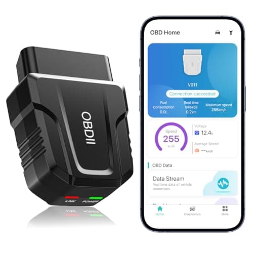 Lecteur de scanner OBD2 Outil d'analyse de diagnostic automatique sans fil Bluetooth pour iOS et Android pour les tests de performances Bluetooth 5.4 Code de voiture du moteur de contrôle de voiture...