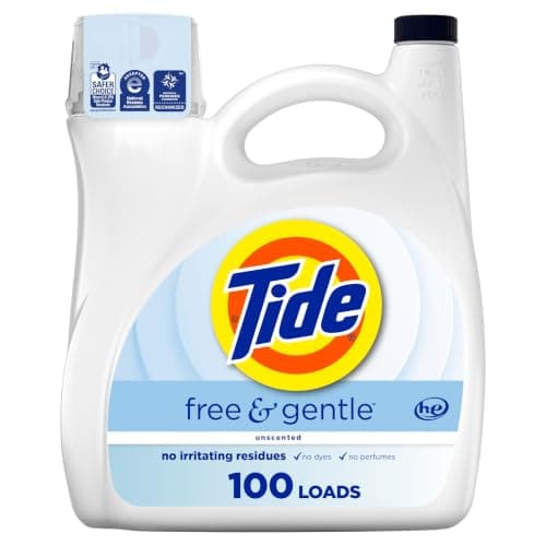 Tide Free & Gentle Liquid Laundry Detergent, Tide Laundry Detergent, Clean Laundry Detergent, 100 Loads, 3.9L