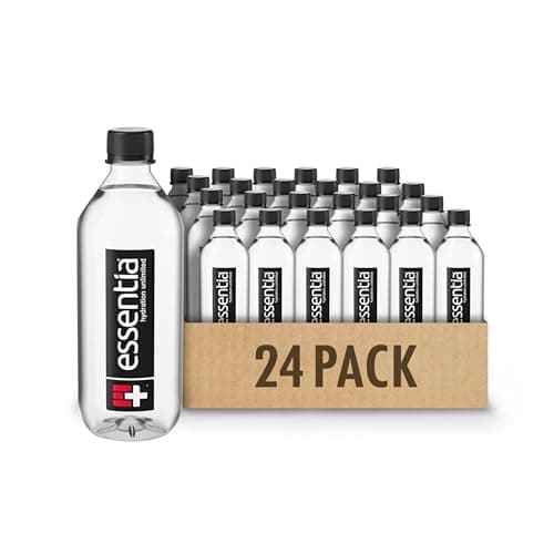 Eau alcaline ionisée ESSENTIA 9,5 pH, hydratation purifiée, infusée d'électrolytes pour un goût propre et doux, purifiée par osmose inverse,...