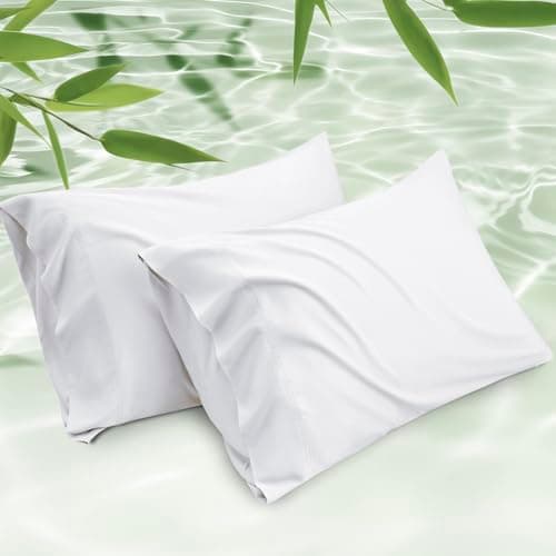 Bedsure Cooling Pillow Case Queen Size 2 Pack, Rayon Derived from Bamboo Pillowcases for Hot Sleepers, Soft & Silky Pillow Covers with Envelope...