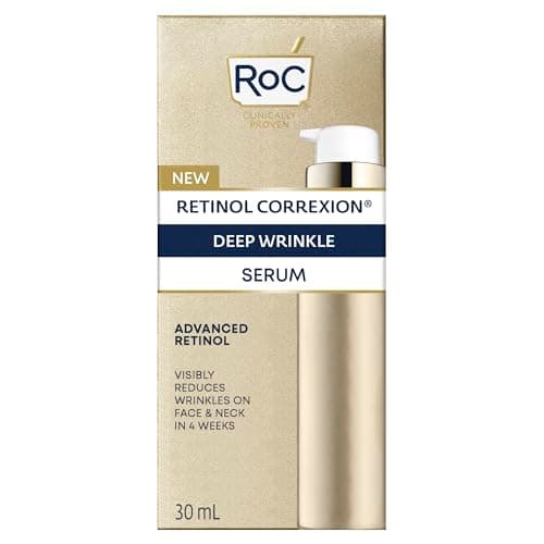RoC Retinol Correxion® Sérum visage au rétinol rides profondes avec acide ascorbique, soin quotidien anti-âge de la peau pour ridules, taches brunes, acné...