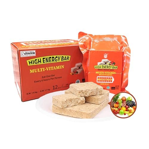 BDH High Energy Bar Mixed Fruit Flavor 7400 Calories | 1.6kg/12bags Compact Emergency Food Ration Bar Compressed High Energy Biscuits Long...