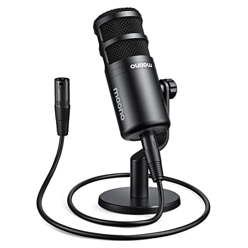 MAONO XLR Dynamic Microphone, Studio Podcast Cardioid Mic for Live Streaming, Vocal, Recording, Voice Over, Voice Isolation Technology, Metal Mic,...