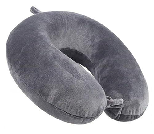 Oreiller de voyage – Oreiller de soutien cervical en mousse à mémoire de forme, compact et léger, pack rapide pour le camping, coussin de repos pour dormir (gris)