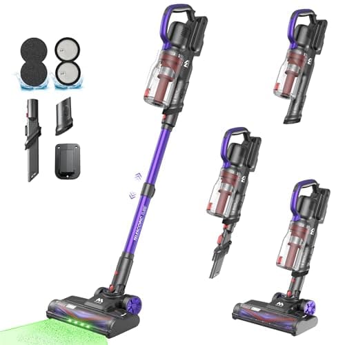 AlloyMove Cordless Vacuum Cleaner, 45KPa 60Mins Vacuum Cleaners for Home, Lightweight and Rechargeable Stick Vacuum Cordless, Anti-Tangle Brush...