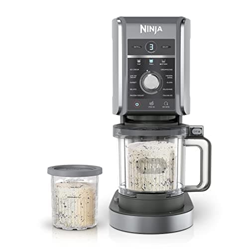 Machine à crème glacée et friandises glacées Ninja CREAMi Deluxe 11-en-1 pour crème glacée, sorbet, boissons glacées et plus encore, avec (2) contenants de pinte de taille familiale XL,...