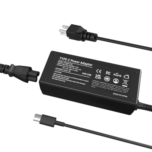 GDTOWD 65W USB C Laptop Charger Compatible with Lenovo Dell HP - Thinkpad T14 T15 E14 E15 X1 Carbon X13 Yoga, Asus Acer Samsung LG Gram,45W Type C...