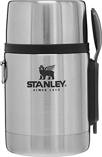 Stanley Classic Food Jar and Spork 18 oz | Vacuum Insulated Food Container | Wide Mouth Screw On Lid | Packable for Travel | Stainless Steel with...