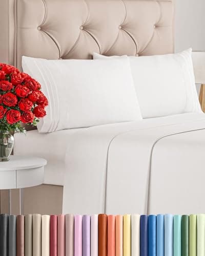 King 4 Piece Sheet Set - Comfy Breathable & Cooling Sheets - Hotel Luxury Bed Sheets for Women & Men - Deep Pockets, Microfiber, Extra Soft and...