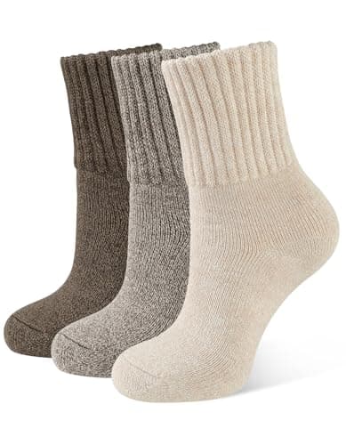 CLOSEMATE Bottes d'hiver pour femmes Chaussettes chaudes et épaisses Cadeau pour femmes Chaussettes thermiques entièrement rembourrées 3 paires (assortiment de café...