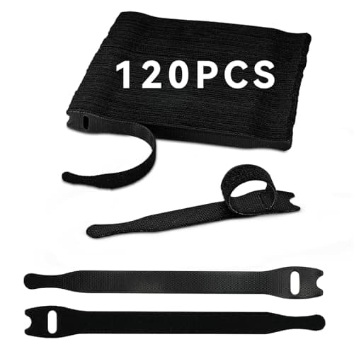 Ceecysaa 120Pcs Reusable Cable Ties with Hook and Loop, Multi-Purpose Cable Straps Wire Ties Cable Management, 5.9 inches Adjustable Cord Organizer...