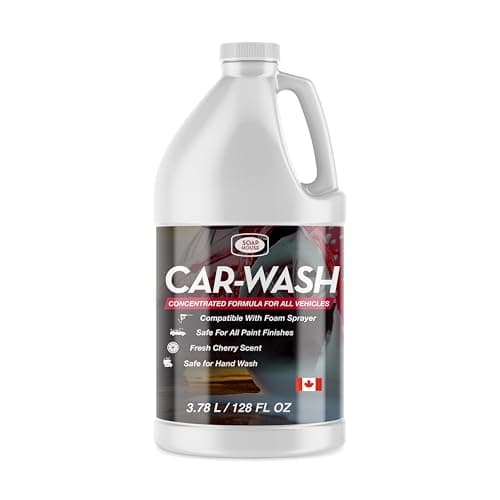 Soap House Deep Clean Car Wash – 1 Gallon (3.78L) – Cherry Scent – Concentrated Formula for Tough Dirt & Road Grime – Safe for All Vehicles – Foam...