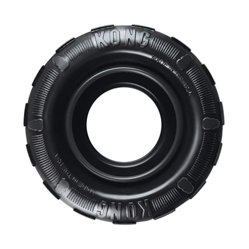 KONG Tires - Distributeur de jouets à mâcher et de friandises en caoutchouc durable pour mâcheurs puissants - Pour chiens de taille moyenne/grande