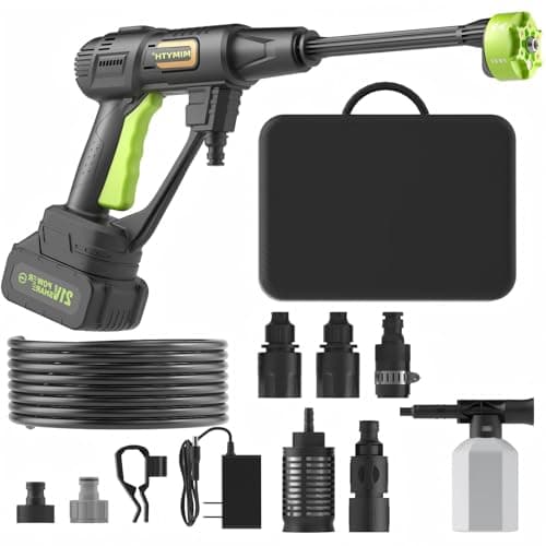 MIMYTH Cordless Power Washer; 990 PSI Cordless Pressure Washer with 4.0Ah Battery&Charger & 6-in-1 Nozzle; powerwashers for Home; Portable Power...