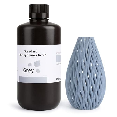 ELEGOO Résine standard pour imprimante 3D 1KG, haute précision et large compatibilité, résine 3D LCD à durcissement UV 405nm Résine photopolymère standard pour LCD MSLA...