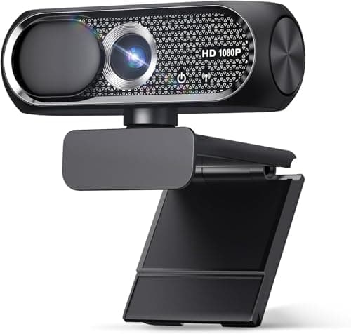 Shcngqio Webcam Full HD 1080P avec cache de confidentialité, objectif grand angle, correction active de la lumière, webcam USB Plug and Play pour PC, ordinateur de bureau, ordinateur portable