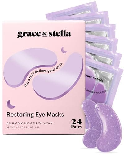grace & stella Under Eye Masks With Retinol - Revitalizing Under Eye Patches for The Wrinkles & Dark Circles - Gel Eye Mask - Gifts for Mom, Teen...
