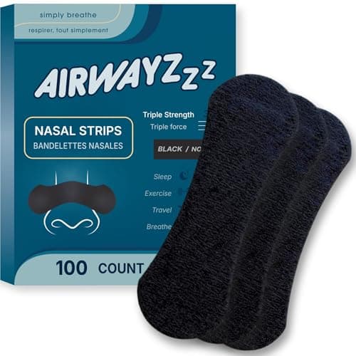 100 bandelettes nasales – Bandelettes nasales triple bande extra résistantes pour le sommeil et le sport – Support nasal externe pour aider à ouvrir les passages nasaux