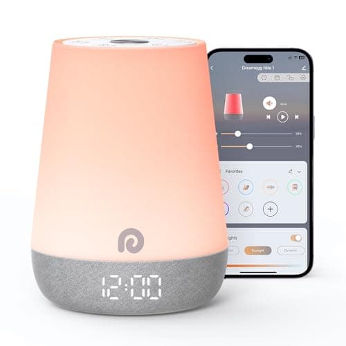 Dreamegg Sound Machine Baby - Horloge d'entraînement au sommeil pour enfants avec veilleuse pour bébé, machine à bruit blanc pour dormir, 34 sons apaisants, intelligent...