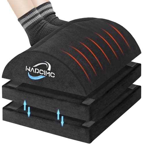 WADCIMC Repose-pieds pour sous le bureau au travail, repose-pieds de poche pour pieds plus chauds, repose-pieds avec housse lavable, repose-pieds confortable avec 3...