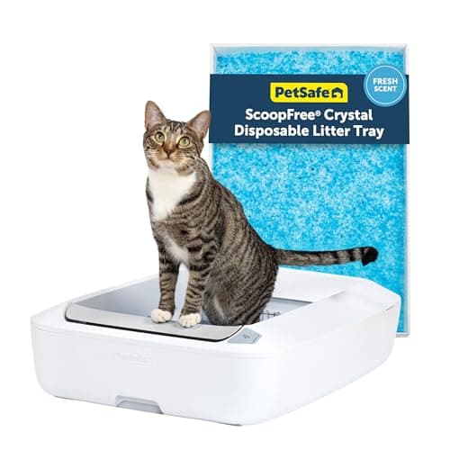PetSafe ScoopFree Crystal Plus Automatic Self-Cleaning Cat Litter Box System – Not Enclosed – Advanced Odor Control – Includes 1 Disposable Crystal...