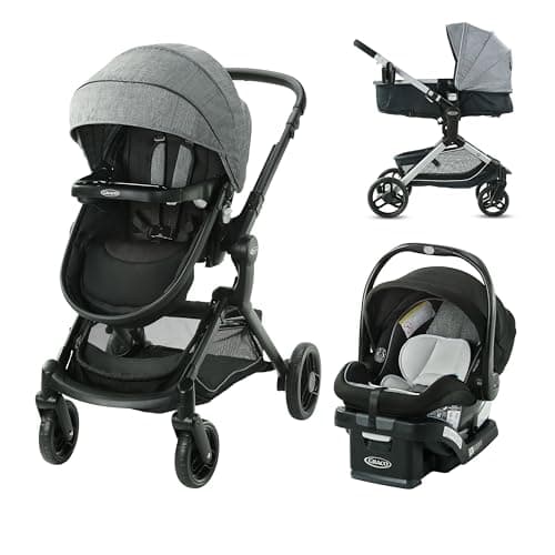 Système de voyage Graco Modes Nest, combinaison poussette et siège d'auto 3 en 1 avec siège d'auto pour bébé SnugRide SnugLock 35 Elite, orienté vers l'arrière de 1,8 à 16 kg...