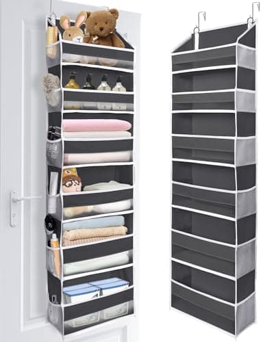 Organiseur de porte ULG avec 6 grandes poches, 12 poches latérales, capacité de poids de 50 lb, organisateur de porte à suspendre pour chambre à coucher, salle de bain, garde-manger,...