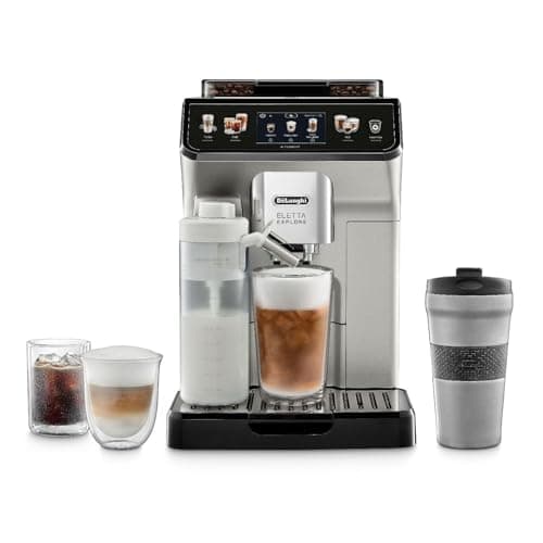 De'Longhi Eletta Explore Espresso Machine with Cold Brew, Hot & Cold Milk Frother - 50+ Recipes, Built in Grinder, User Profiles, Smartphone...