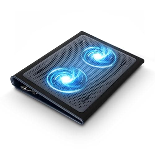 Targus 17" Dual Fan Chill Mat - Tapis de refroidissement pour ordinateur portable avec ventilateurs alimentés par USB, conception ergonomique et base en néoprène souple pour le confort des genoux - Convient jusqu'à 17"...