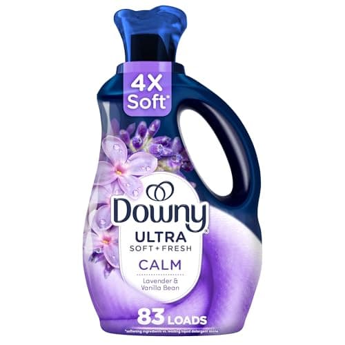 Ultra Soft Plus Fresh Fabric Softener Liquid, Calm, Lavender and Vanilla Bean, 1.65 L, 83 Loads, Downy Fabric Softener, Laundry Softener