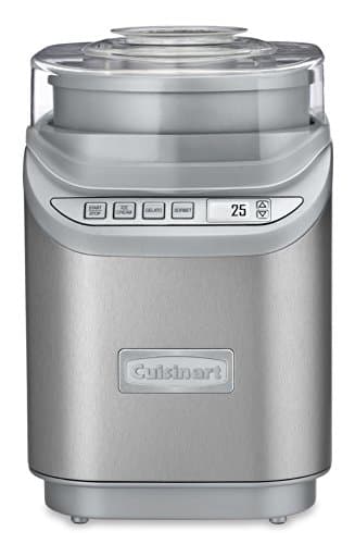 Cuisinart Ice Cream Maker Machine, 2-Quart Stainless Steel Frozen Yogurt, Gelato, Sorbet, Ready in 20 Minutes, LCD Screen and Timer (ICE-70C)