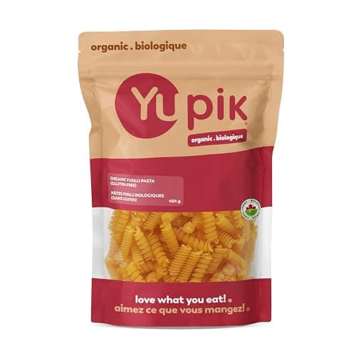 Pâtes fusilli biologiques Yupik 454 g, sans gluten, sans œufs, sans OGM, certifiées USDA, à base de farine de maïs et de riz biologiques, goût italien authentique