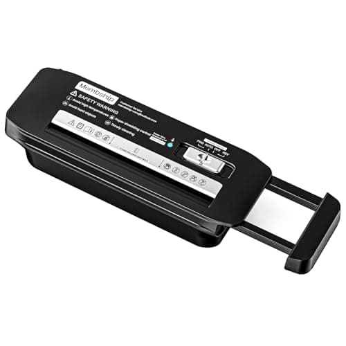 Membship Paper Shredder for Home and Office Use, 7 Sheet Strip Cut Small Paper Shredder Without Basket for Home Office, Portable Shredder...