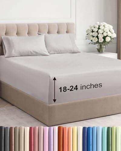 Extra Deep Pocket Queen Sheets - 4 Piece Breathable & Cooling Bed Sheets - Hotel Luxury Bed Sheet Set - Soft, Wrinkle Free & Comfy - Easily Fits...