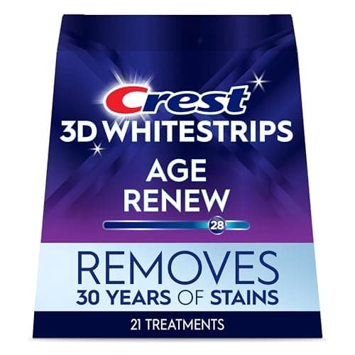 Crest 3D Whitestrips Age Renew At-home Teeth Whitening Kit, 21 Treatments, 28 Levels Whiter