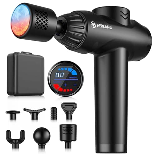 Massage Gun with Heat and Cold,AERLANG Portable Handheld Massager with Carry Case Gifts for Women Men,Percussion Muscle Gun Deep Tissue for Back...
