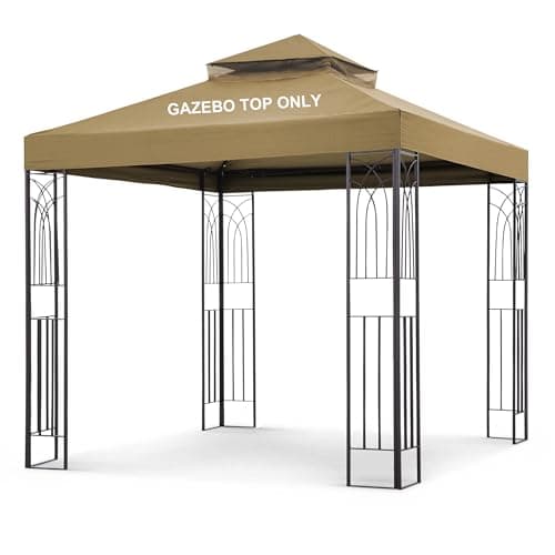 SCOCANOPY Housse de rechange pour tonnelle 8 x 8 pi compatible avec la tonnelle Canadian Tire Living Crawford, adaptée pour la tonnelle RONA 8 x 8 #088-1067-8, kaki