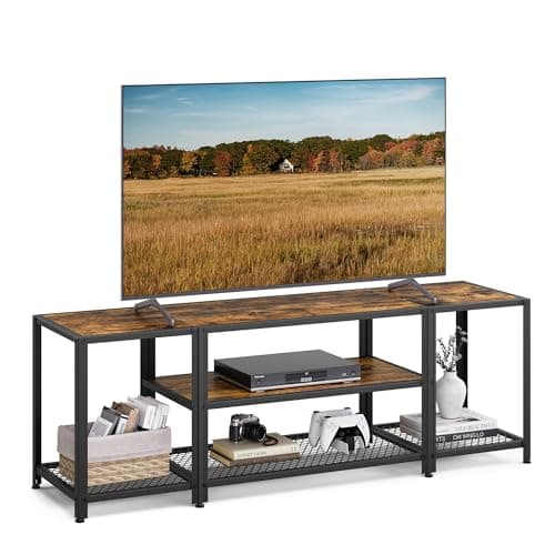 VASAGLE Modern TV Stand for TVs up to 65 Inches, 3-Tier Entertainment Center, Industrial TV Console Table with Open Storage Shelves, for Living...