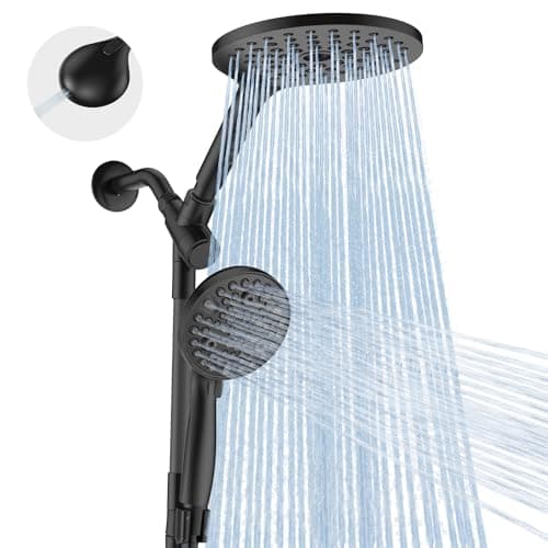 MakeFit Dual Handheld Shower Head Combo, Upgraded 2-in-1 Rain Shower Heads System 8 Inch Rainfall Shower Head and 10 Modes High Pressure Hand Held...