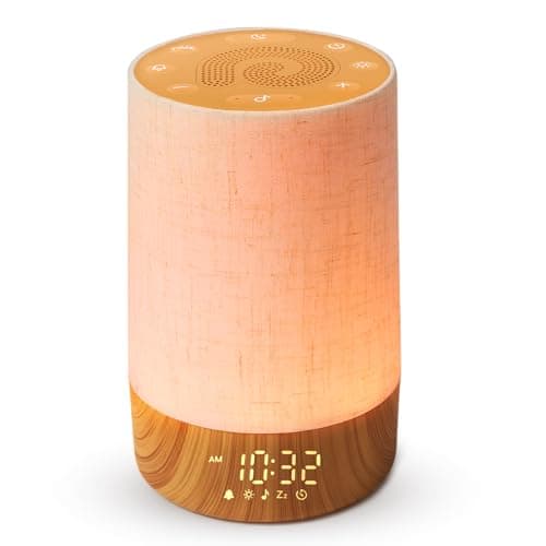 Réveil Dreamegg Sunrise - Machine sonore avec 29 sons apaisants, mode lumière froide et chaude, mode favori, luminosité sur 20 niveaux, affichage à intensité variable,...