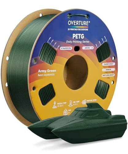 Filament d'imprimante 3D OVERTURE PETG 1,75 mm, bobine PETG durable soigneusement enroulée de 1 kg (2,2 lb), filament à forte ténacité, précision dimensionnelle +/- 0,02 mm,...
