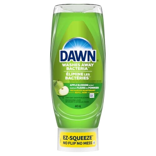 Savon à vaisselle Dawn EZ-Squeeze Ultra, élimine les bactéries, liquide vaisselle, parfum fleur de pommier, 443 ml
