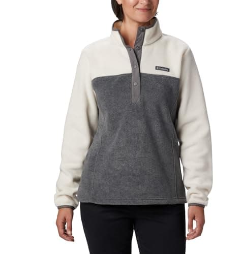 Columbia Women's Benton Springs Half Snap Pull Over II, City Grey Heather/Chalk, Medium