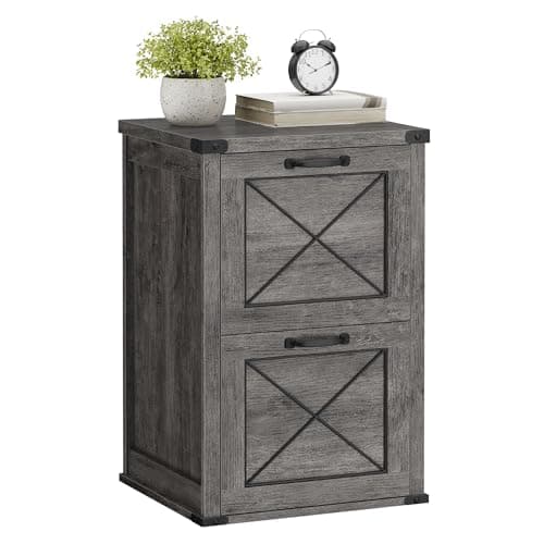 VASAGLE File Cabinet, Filing Cabinet with 2 File Drawers, Printer Stand, Fit A4, Letter Size, Hanging File Folders, Modern Farmhouse Style, for...