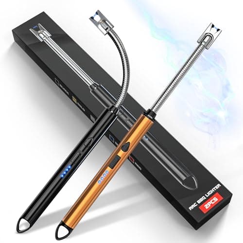 KTEBO® 2 Pack Briquets électriques à arc plasma rechargeables - USB longue portée pour bougies parfumées, barbecue et camping - Briquets design coupe-vent -...